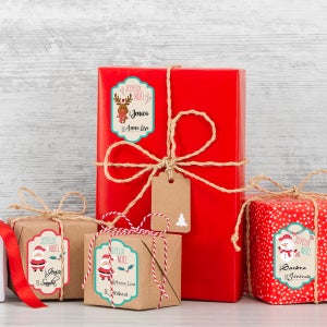8 Étiquettes Cadeaux Autocollantes - Noël Scandinave Kraft à Prix Carrefour