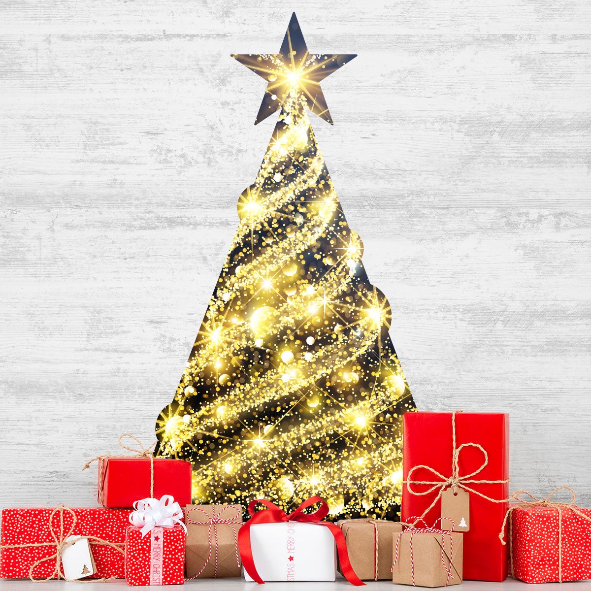 Adesivo Natale albero di Natale scintillio - Sticker adesivo - adesivi  murali - 100x60cm