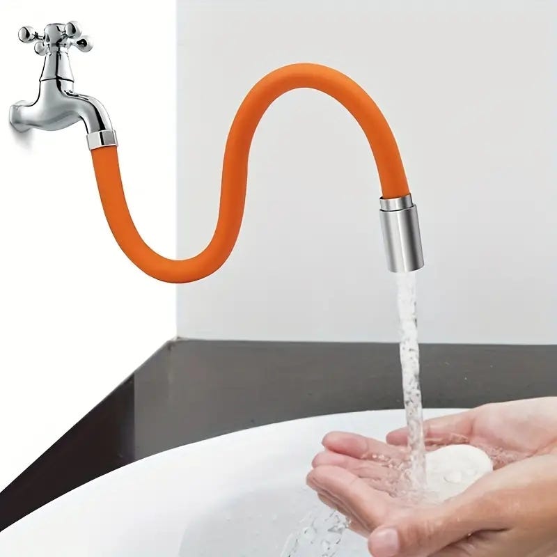 1 pièce, Tube d'extension de robinet à 360 °, tuyau d'extension de robinet  en cuivre de 50CM, tuyau d'eau flexible malléable, tuyau de robinet