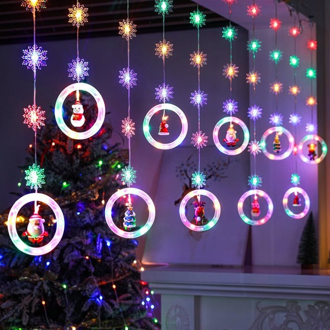 Lumières de Noël de 3 m, lumière de décoration de Noël USB, rideau