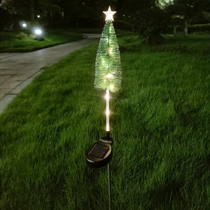 Lumière solaire d'arbre de noël en métal, lumière solaire de décoration  d'arbre de noël, lumières solaires de voie, décorations de noël de 50cm