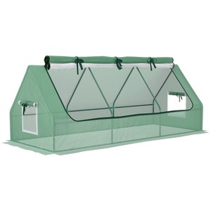 Invernadero de terraza con 4 estantes Outsunny 69x49x158 cm verde
