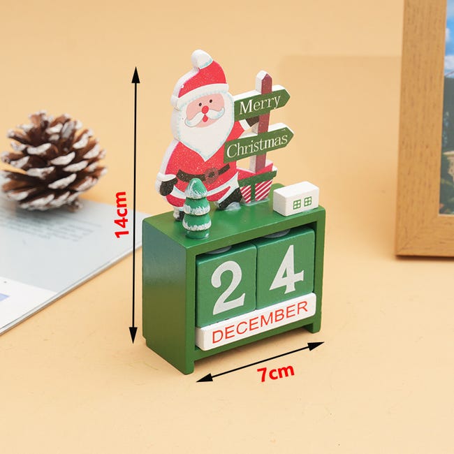 Calendrier de Noël, widget compte à rebours Père Noël Noël en bois