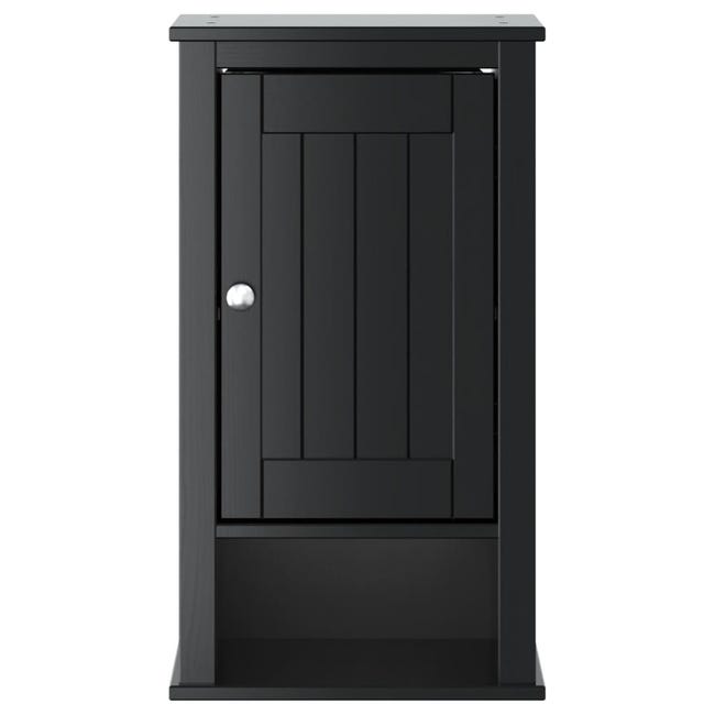 Mueble para lavadora BERG madera maciza negro 76x27x164,5 cm