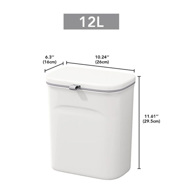 Papelera de cocina empotrable de 12 L fabricada en plástico de color blanco  VidaXL 51174