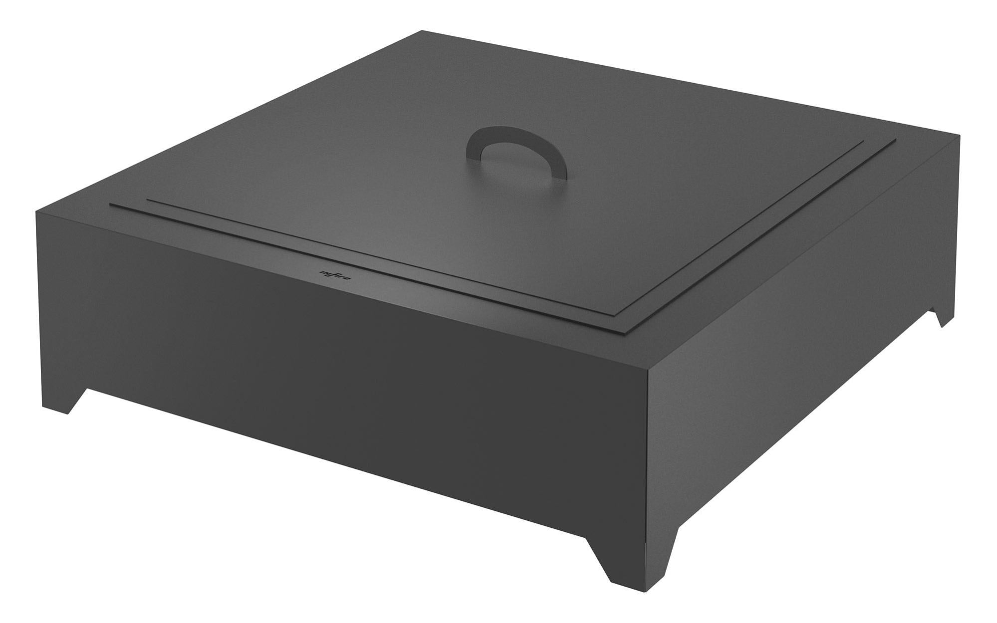 Braciere In Acciaio Corten Con Stoccaggio Legna | Stufa Da Campeggio 35x35x100 Cm | Aspetto Invecchiato E Resistente Alla Ruggine Per Giardino E Barbecue