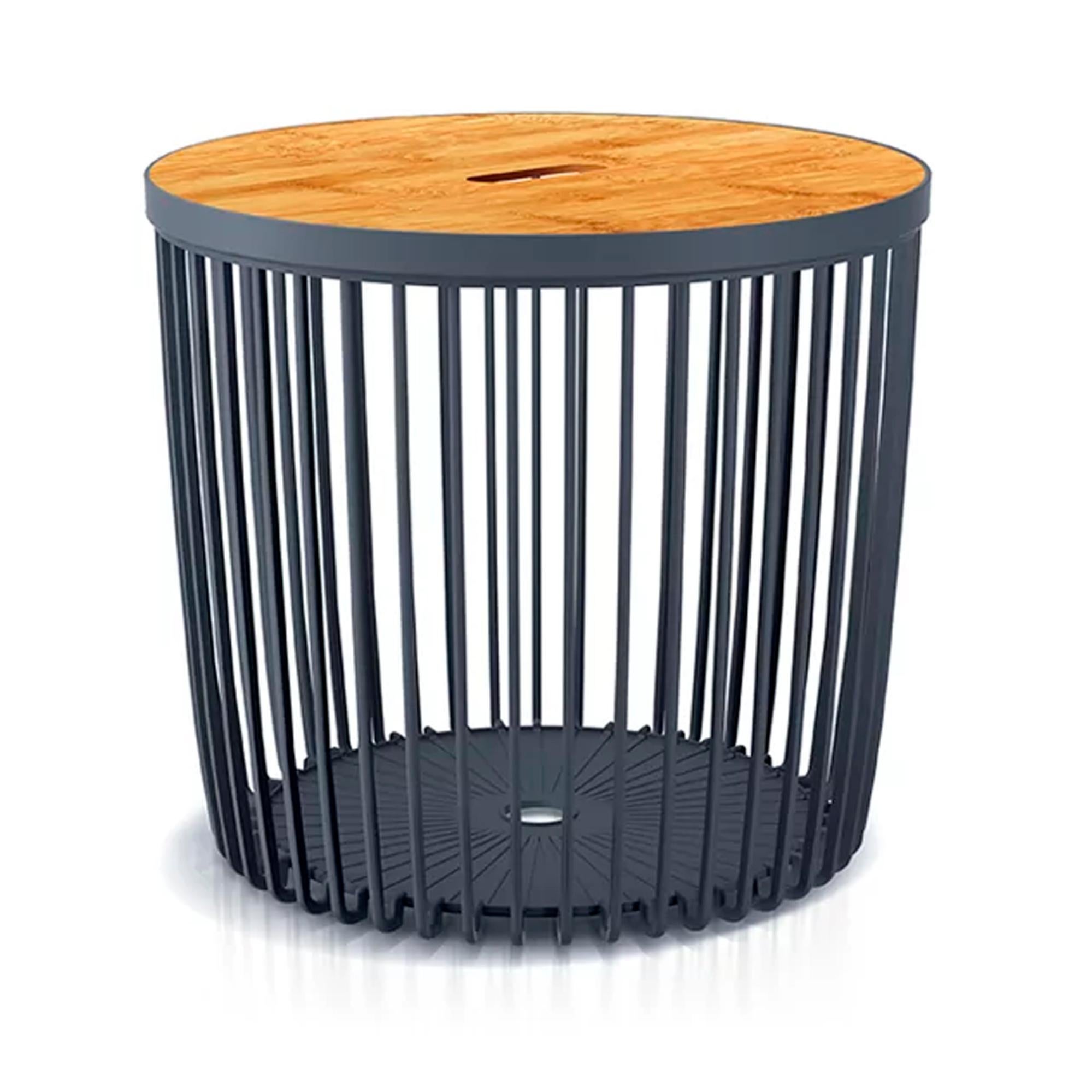 Supporto Per Cesto Da Giardino CLUBO – Tavolino Decorativo 50L – Antracite 45x45x41 Cm