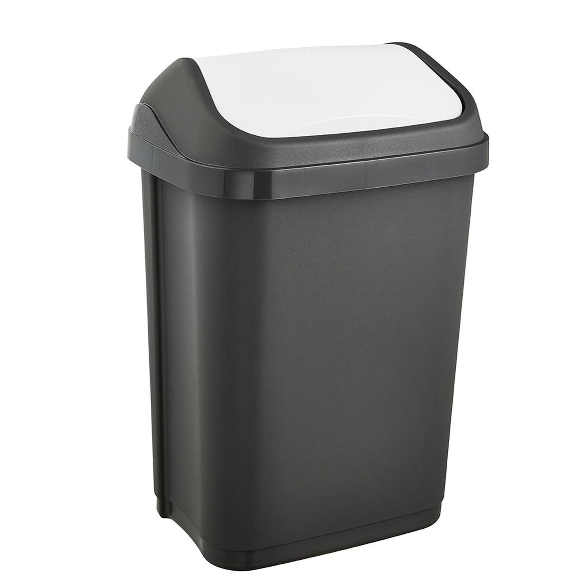 Cubo de Basura con Tapa Basculante 10 l Swantje Grafito Leroy