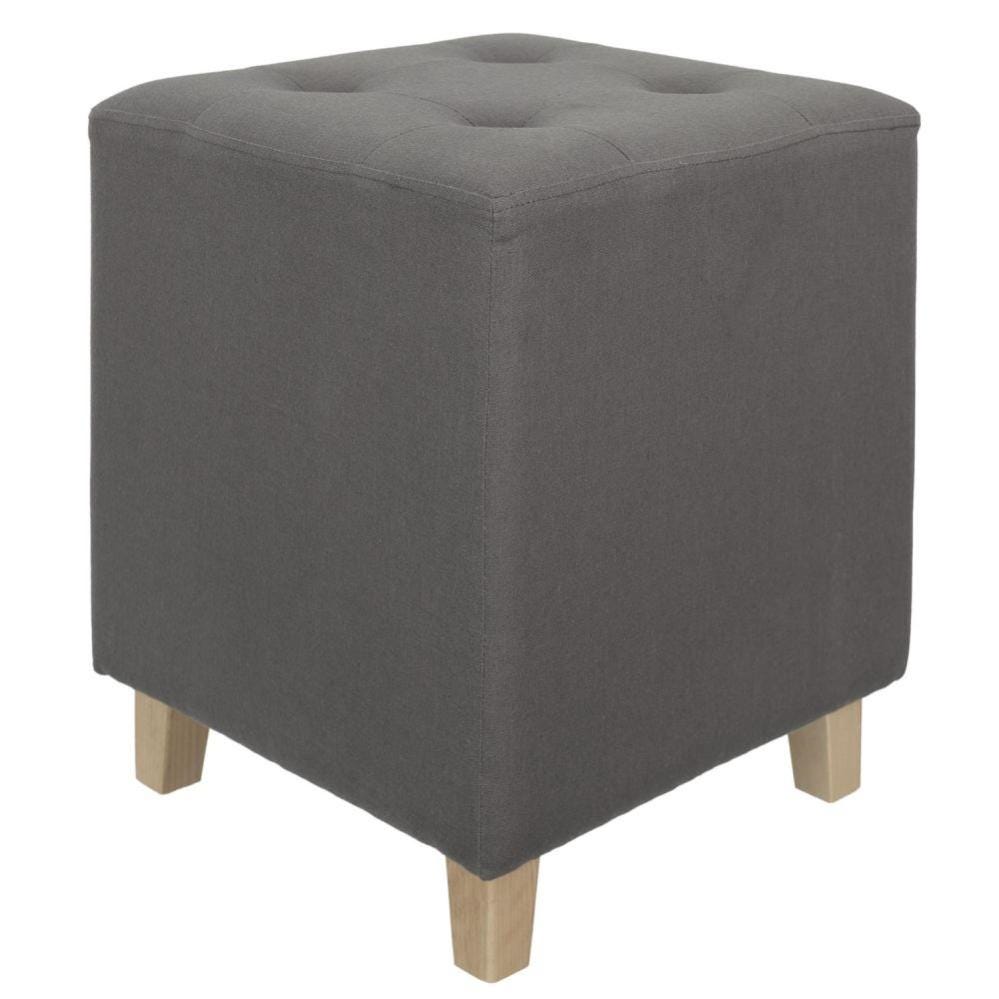 Pouf quadrato in lino Hippolyte | Leroy Merlin