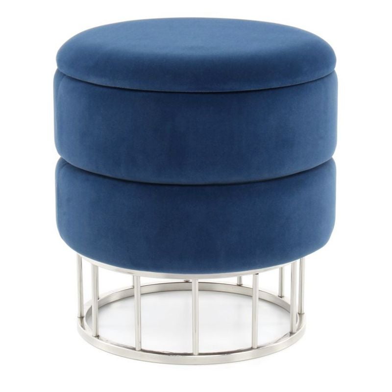 Pouf Coffre De Rangement Aspect Velours Coco Matelassé - Gris Foncé - Pouf  - Poire BUT