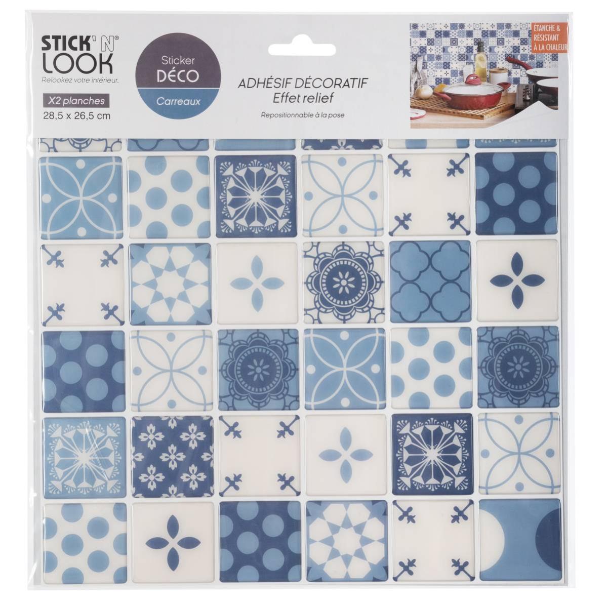 Stickers Carrelage Noir – Lot De 2 Motifs 30x30 Cm – Adhésif Mural Facile à Poser - 10