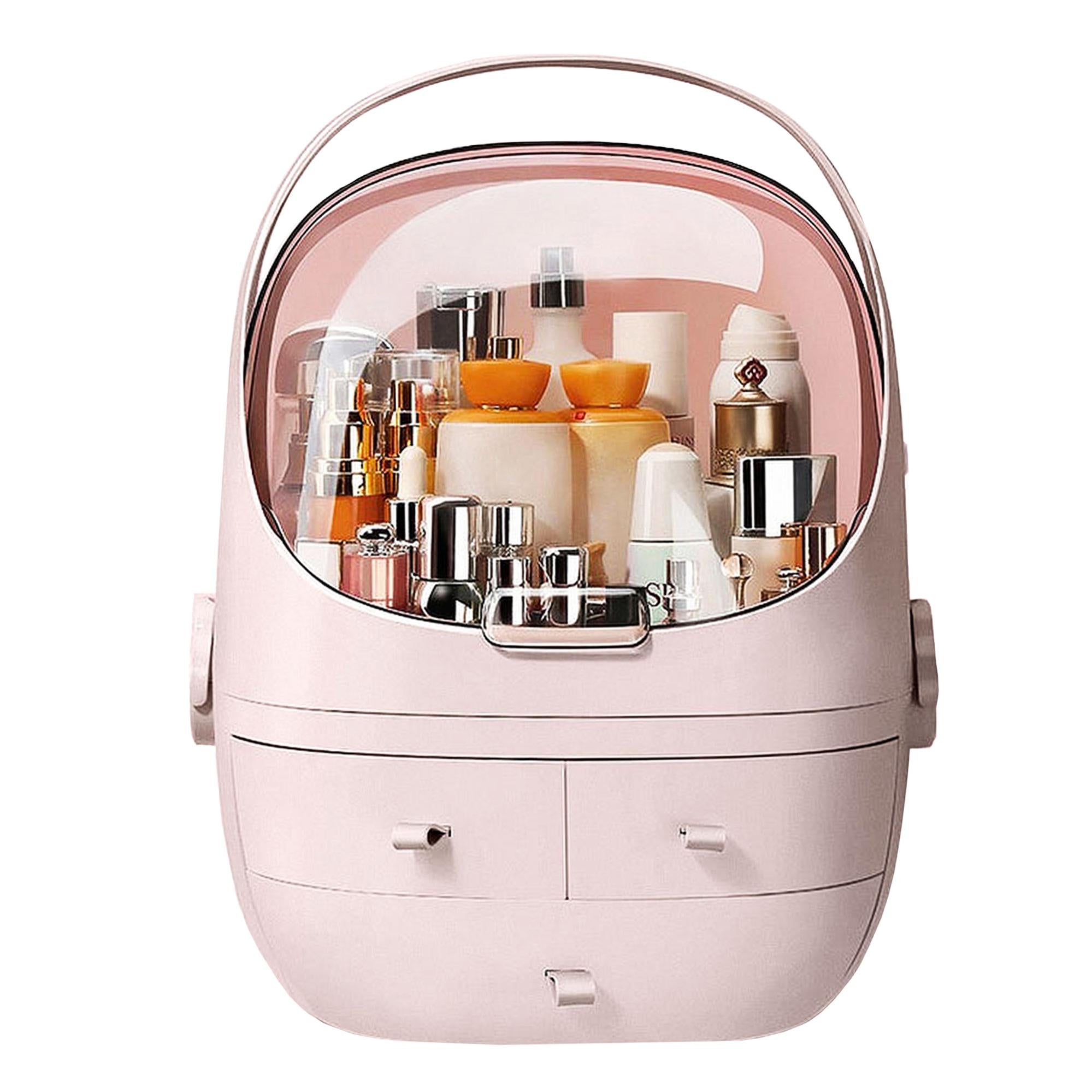 Caja de almacenamiento de cosméticos a prueba de agua y polvo rosa joybos