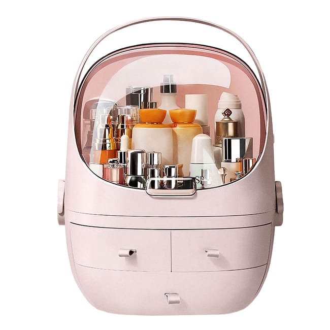 Caja de almacenamiento de cosméticos a prueba de agua y polvo rosa joybos