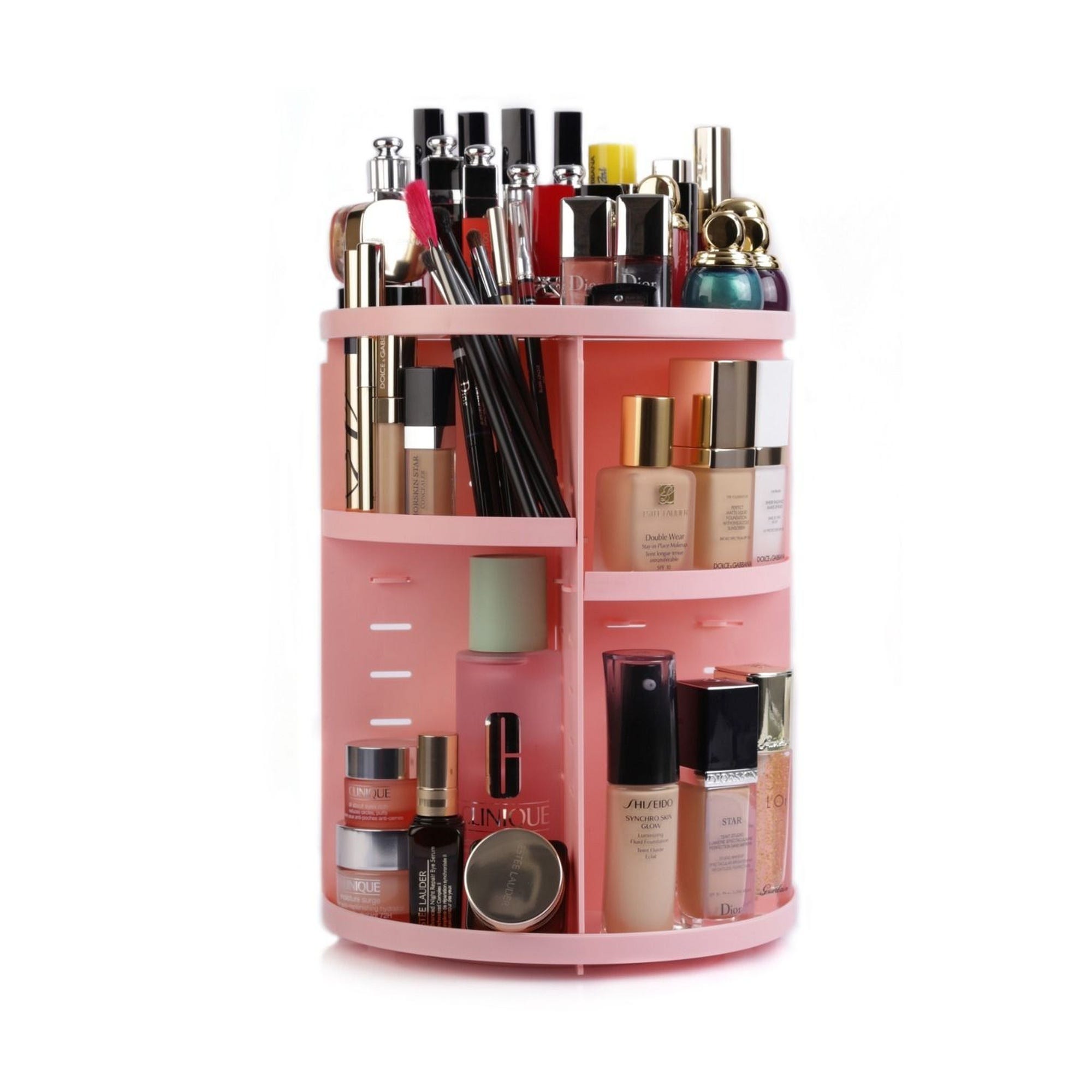 Torre Organizador De Maquillaje Giratorio 22cm T3209 Color Rosa