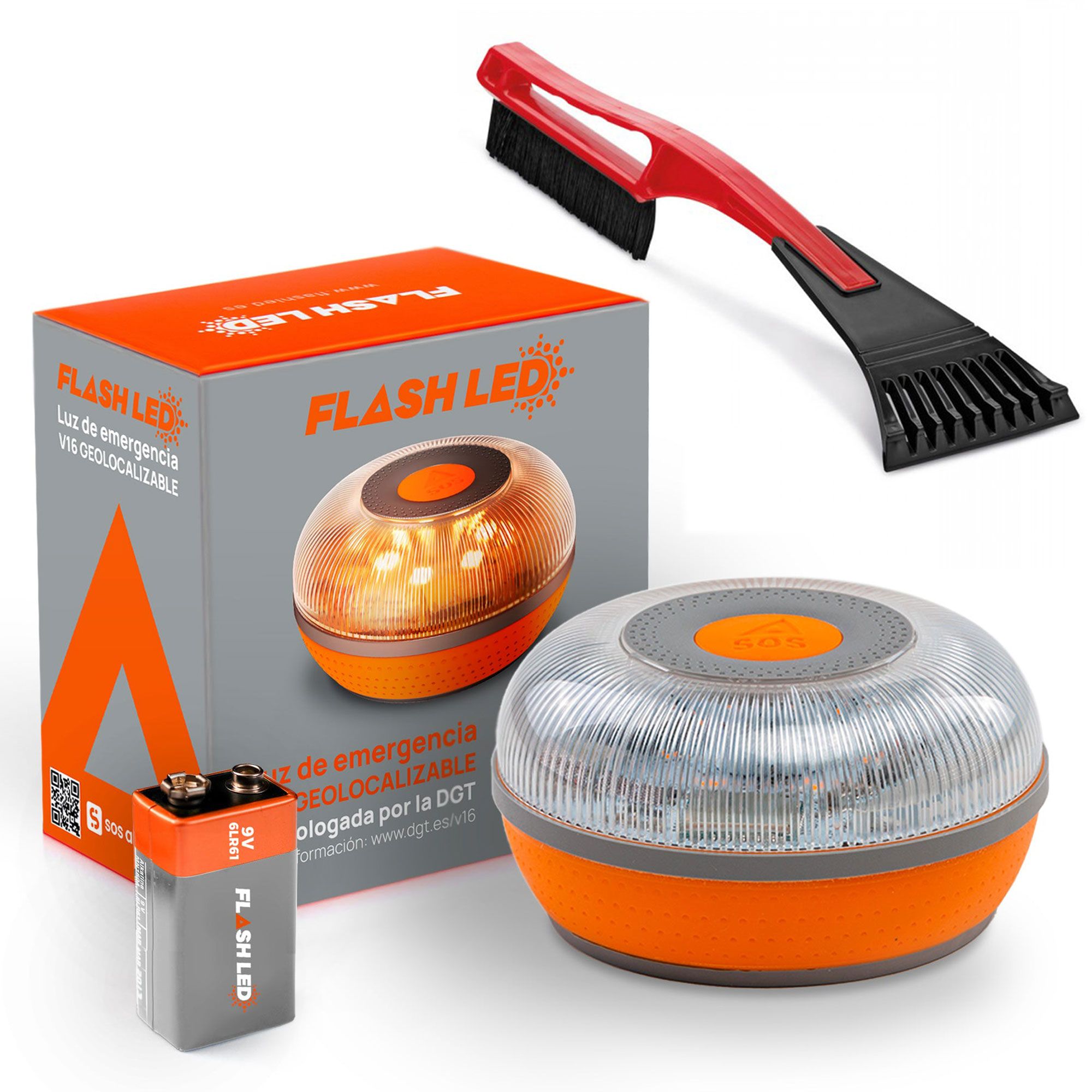 FlashLED SOS Luz de Emergencia V16 Conectada Homologada Autorizada por la DGT con Tarjeta SIM y SERVICIO DE DATOS INCLUIDO Y GARANTIZADO HASTA 2038 Leroy Merlin