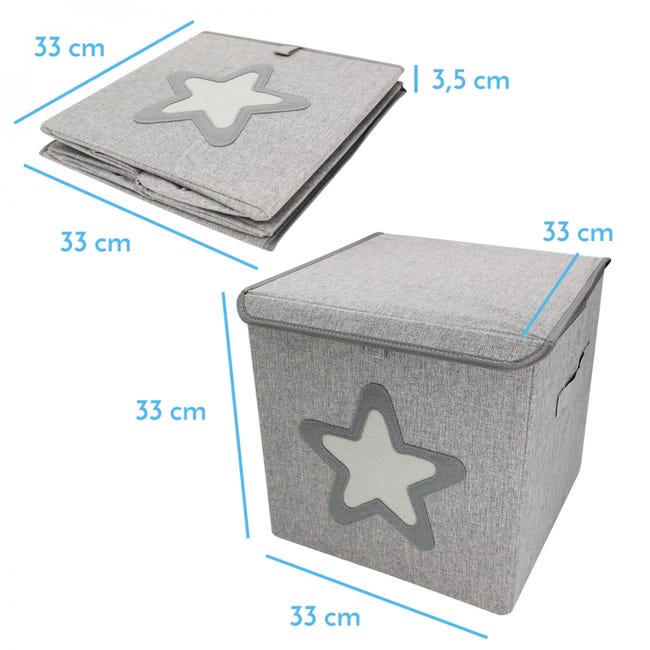 GLÜCKSWOLKE Boite de Rangement Enfant - 15 Motifs I Coffre à Jouet I Caisse  Cubes (33x33x33) à