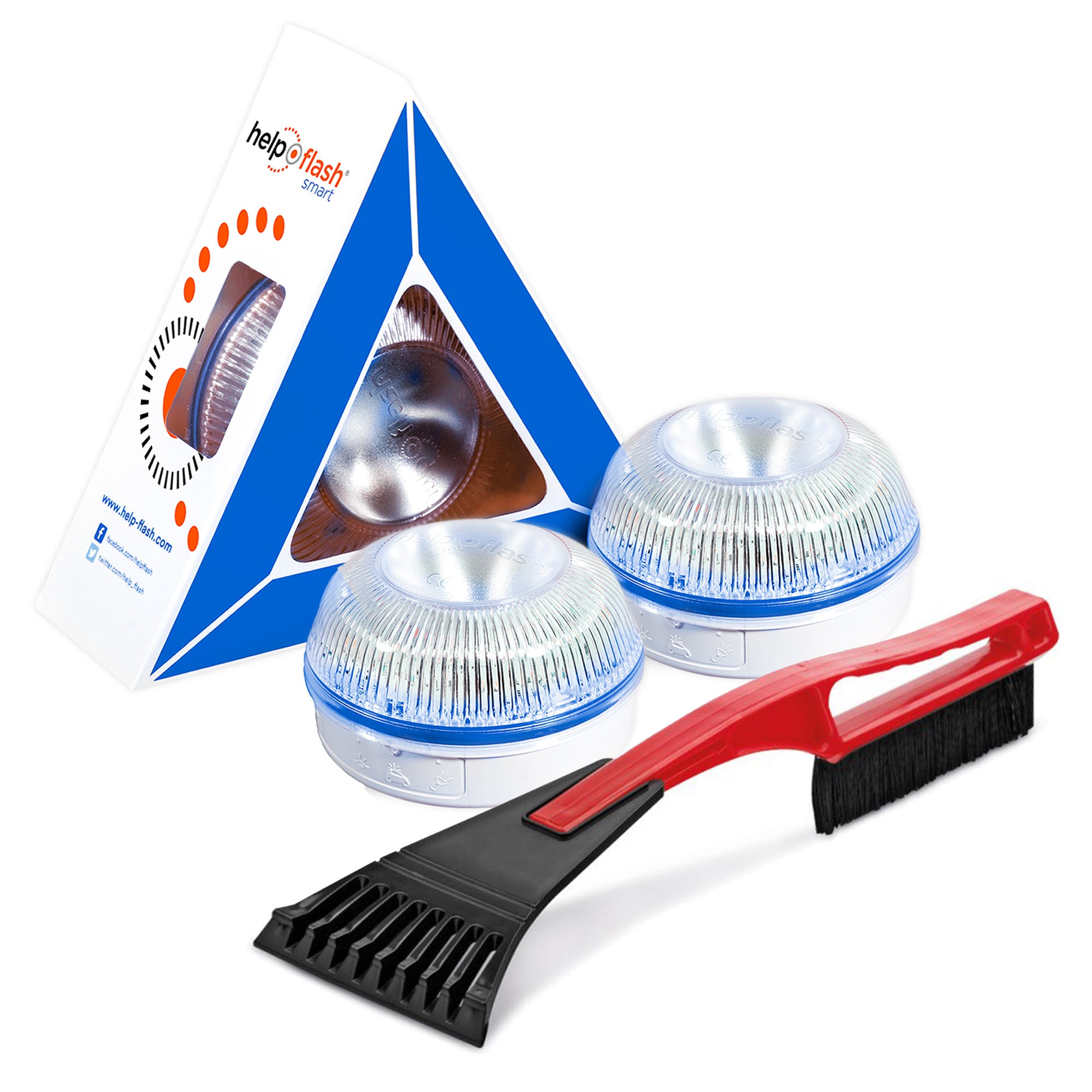 2x HELP FLASH Smart - luz de emergencia AUTÓNOMA, señal v16 de  preseñalización de peligro y linterna, homologada, normativa DGT, V16, con  base imantad