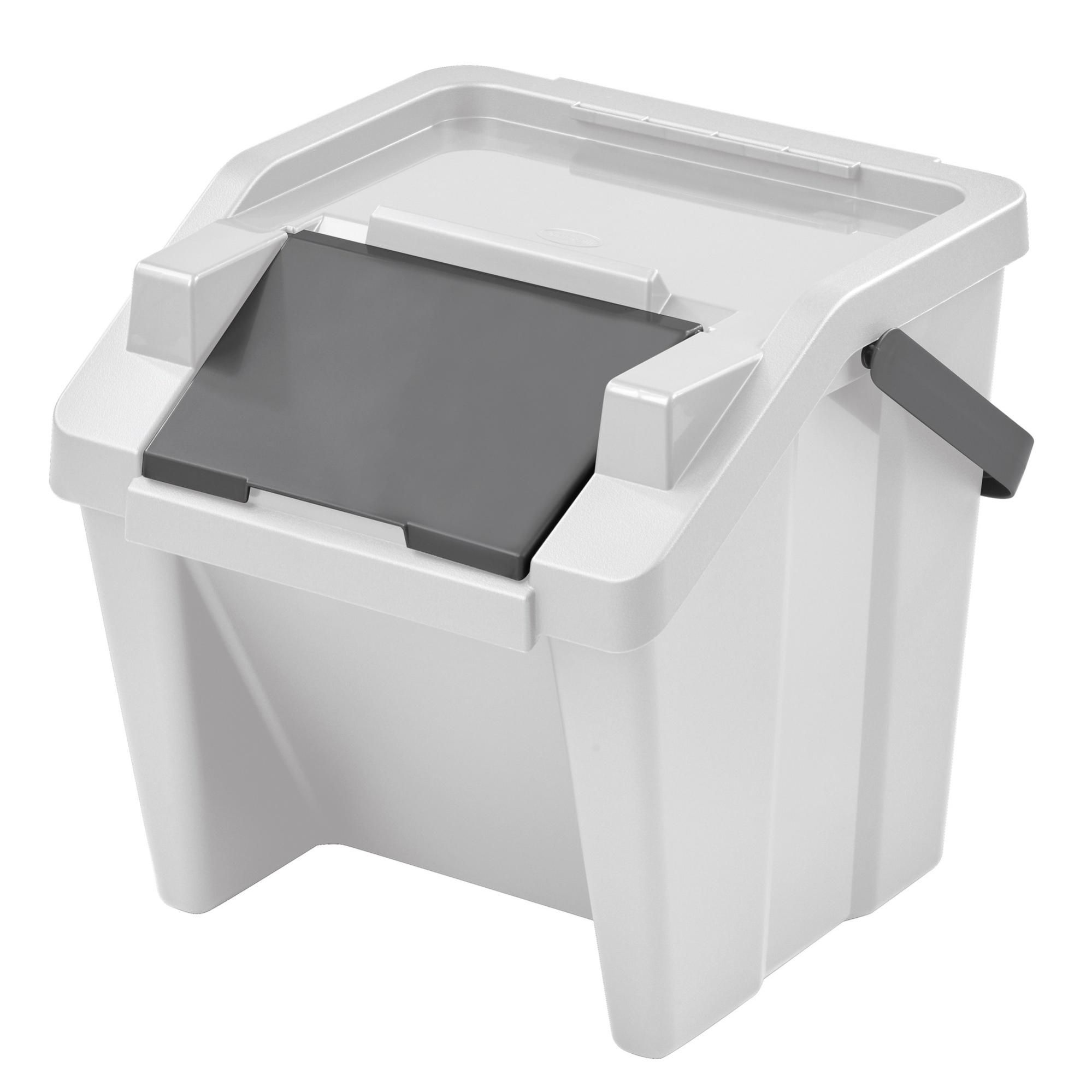 Cubo de Basura para Reciclaje Tontarelli Moda Blanco 28 L Apilable Leroy Merlin