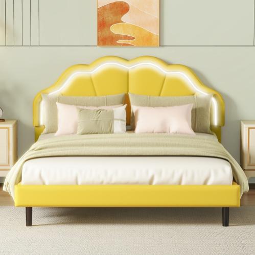 Letto imbottito 160x200cm con USB e prese, letto matrimoniale con 4