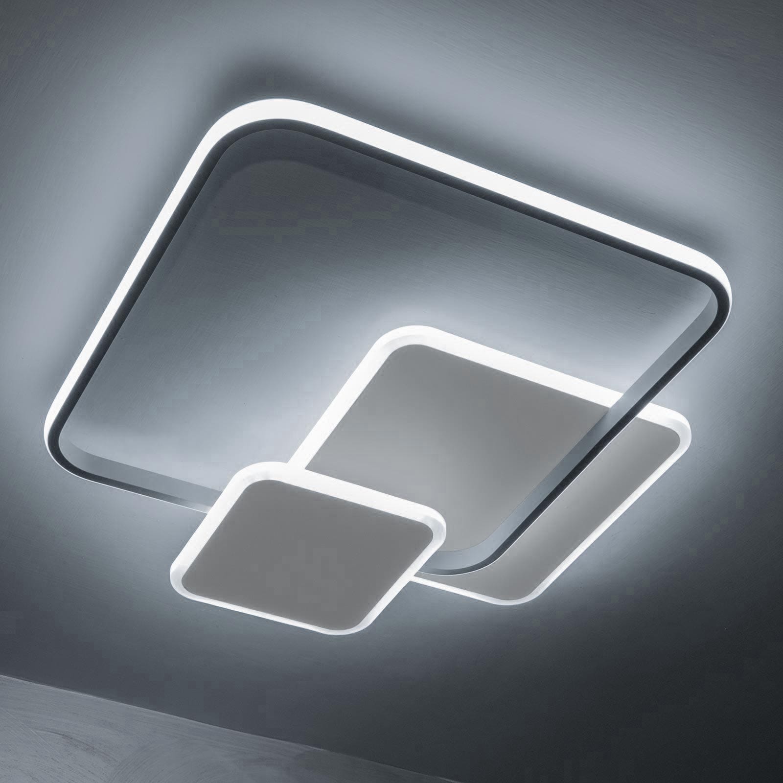 Lampada soffitto geometrica plafoniera moderna LED 48W 3 quadrati luminosi  luce parete muro bagno cucina ufficio 230V 6000K