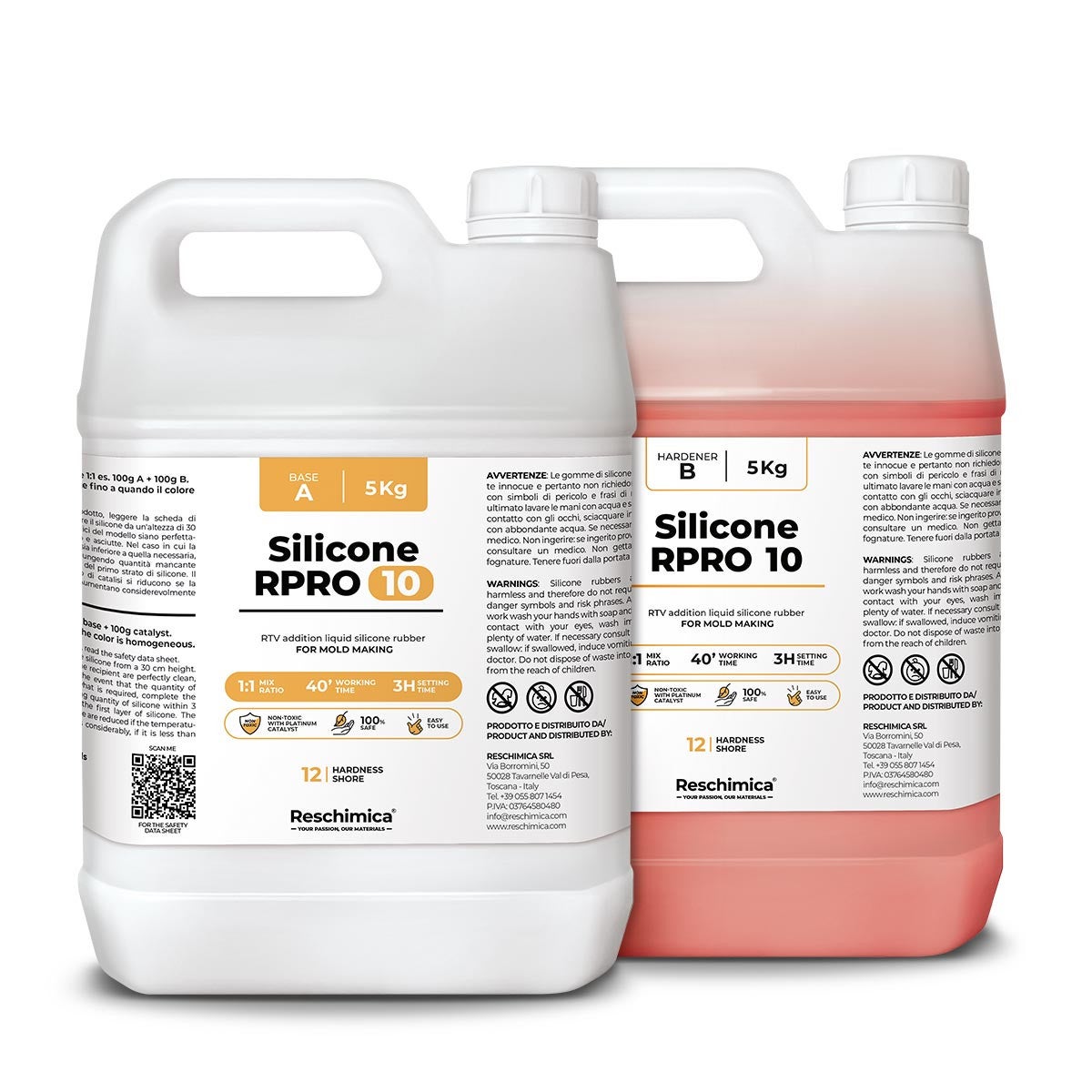 Caoutchouc de Silicone Liquide pour Moulage 1:1 R PRO 30, Non Toxique avec  catalyseur au Platine (10 kg)