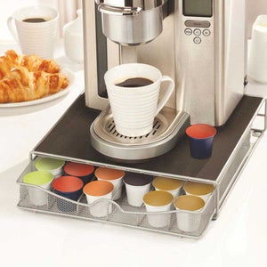 Contenitore per Sistemare le Capsule di Caffè DKD Home Decor Nero Metallo  (28,7 x 32 x 7 cm) (20 Capsule)