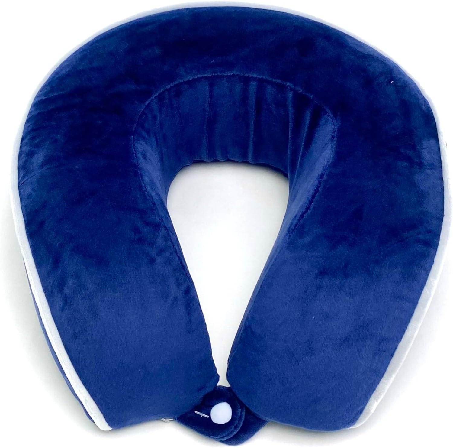 Almohada de Viaje para Cuello, Cervical para Oficina Avión Viajando,  Viscoelastica de Espuma Memoria (Azul Marino) COSHANO