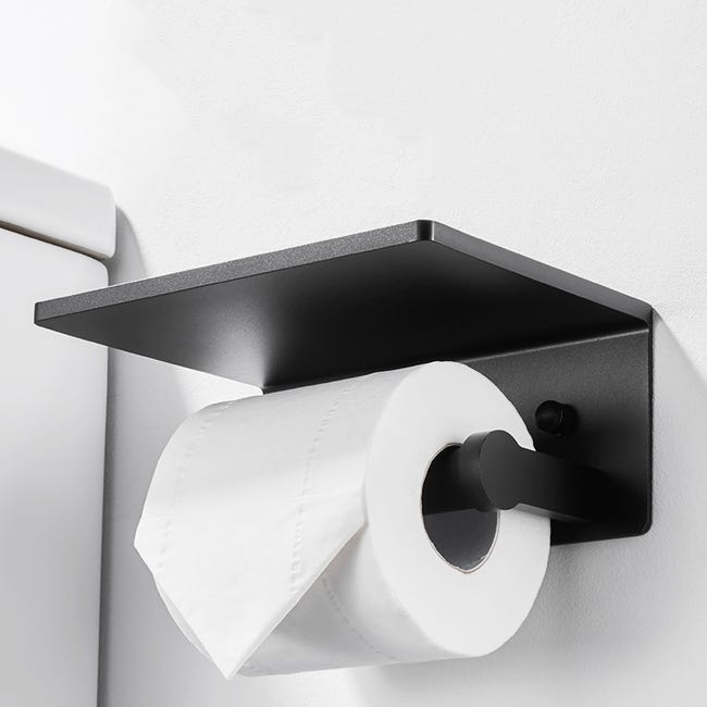 Porte-Papier Toilette Noir Sans Perçage Support De Papier Toilette  Auto-Adhésif Ou À Percer, Support De Papier Toilette Noir [u70]