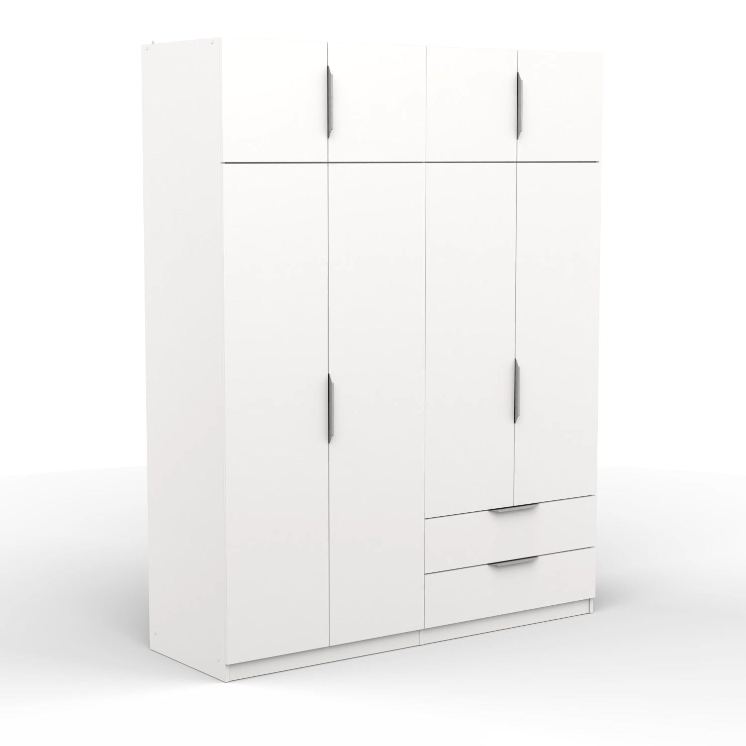 Armoire rangement nettoyage 3 portes en mélamine coloris blanc - Dim : H180  x L108,8 x P37 cm