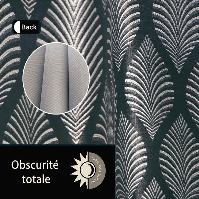 Rideau anthracite 100% occultant 140x260 cm DOUCEUR D'INTERIEUR à Prix  Carrefour