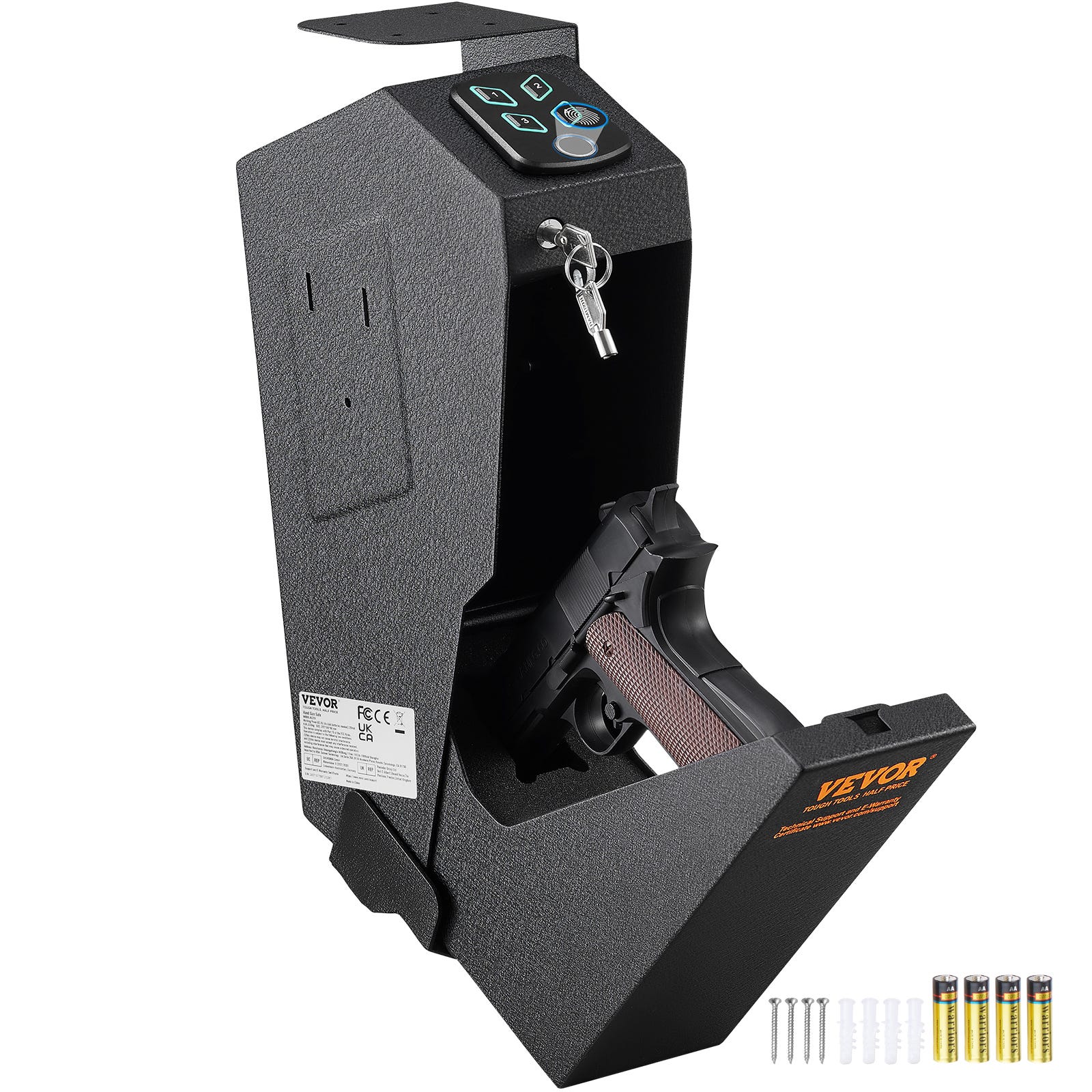 VEVOR Coffre-Fort à Empreinte Digitale pour Armes de Poing Pistolet de  32x25x8cm