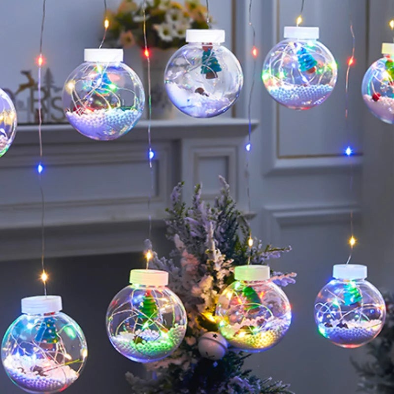 Ornements en forme d'ampoule de Noël en plastique transparent