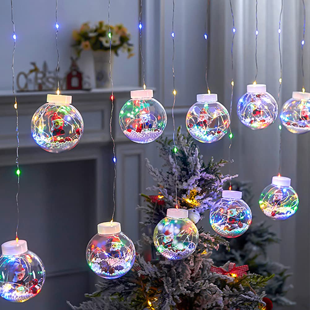 Rideaux lumineux LED boule de noël 3m, 10 lampes boule de vœux, guirlande  lumineuse USB, décoration de noël avec télécommande