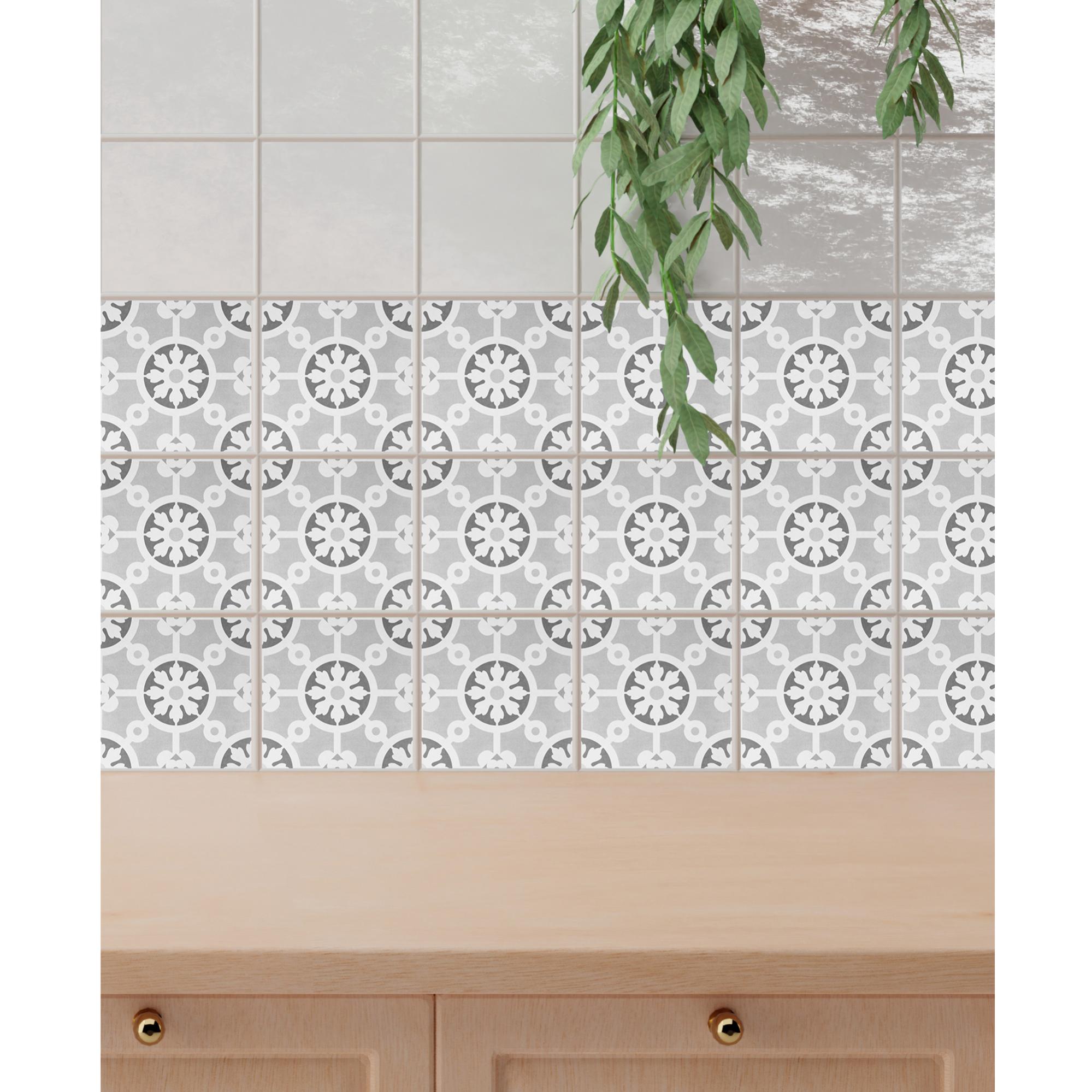 Ambiance Adesivi Per Scale E Contromarche - Effetto Piastrelle Di Cemento - 4 Strisce Da 15x105 Cm - Rimovibili E Impermeabili