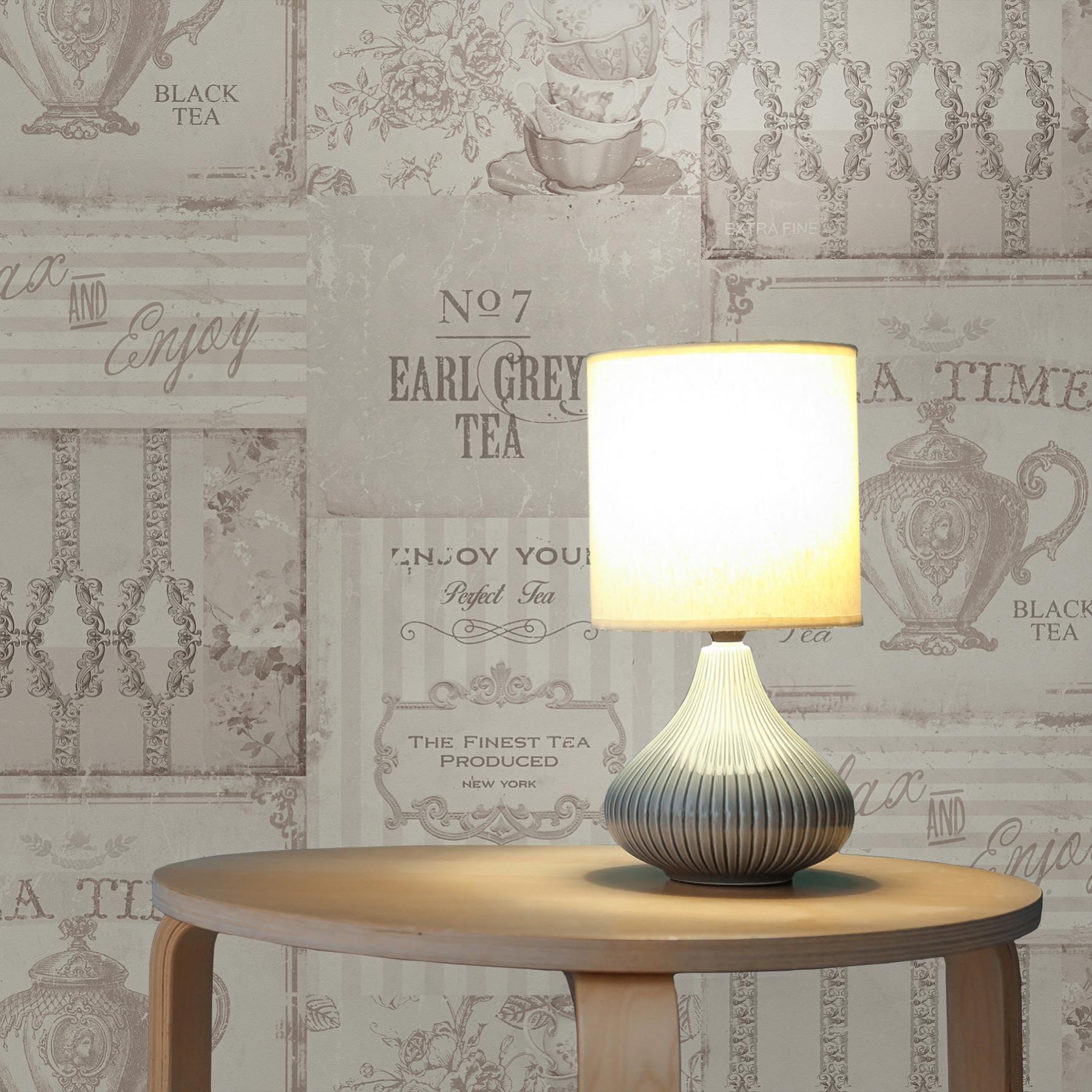 Papel pintado casa de campo m1-no.3577 | papel pintado tejido-no tejido | gris | papel pintado vintage | papel pintado retro