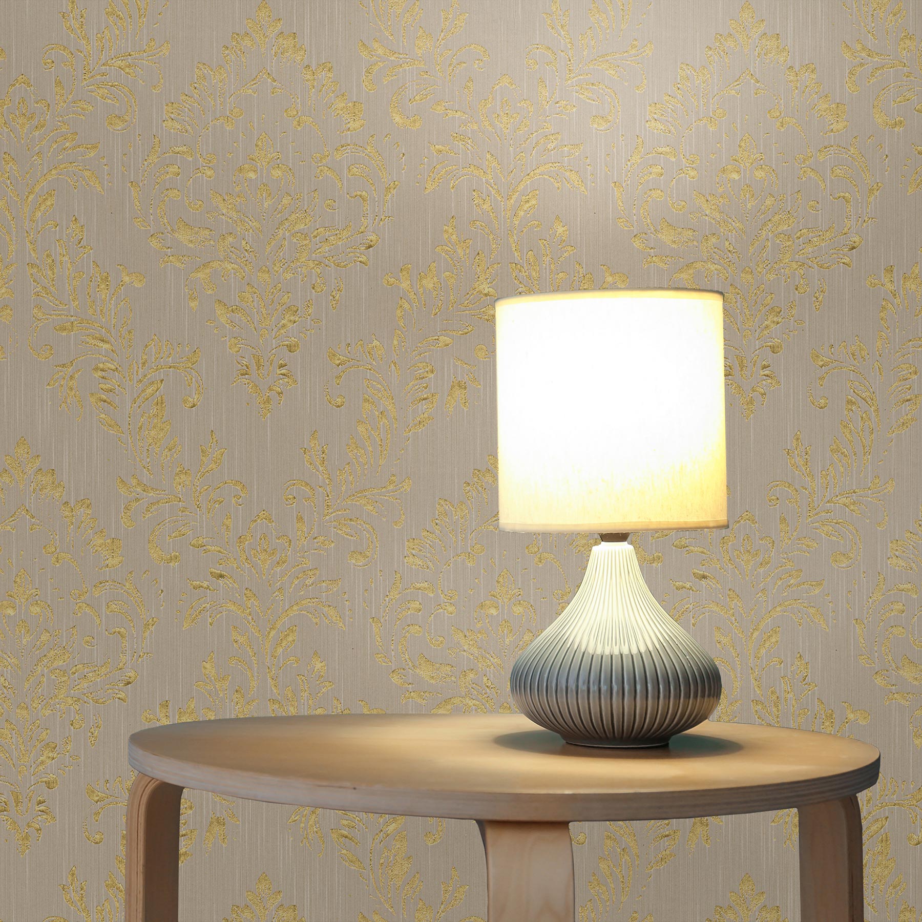 Papel pintado barroco giulia m1-no.2176 | papel pintado no tejido | dorado | beige | ornamental | clásico | papel pintado barroco