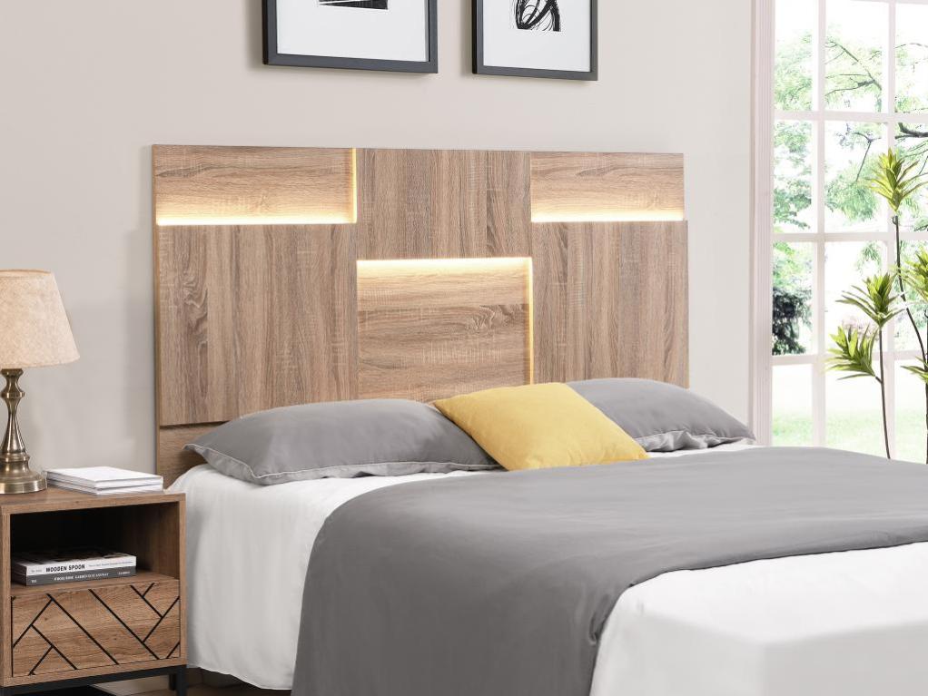 Tête de lit 170 cm - Avec LEDs - MDF - Naturel - NOVARIA | Leroy Merlin