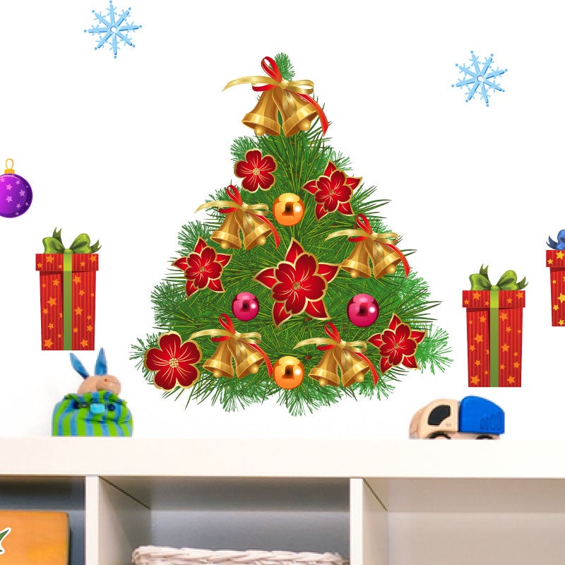 Sticker Noël décorations pour enfants - Autocollants stickers adhésifs noël  - décoration fêtes - 70x80cm