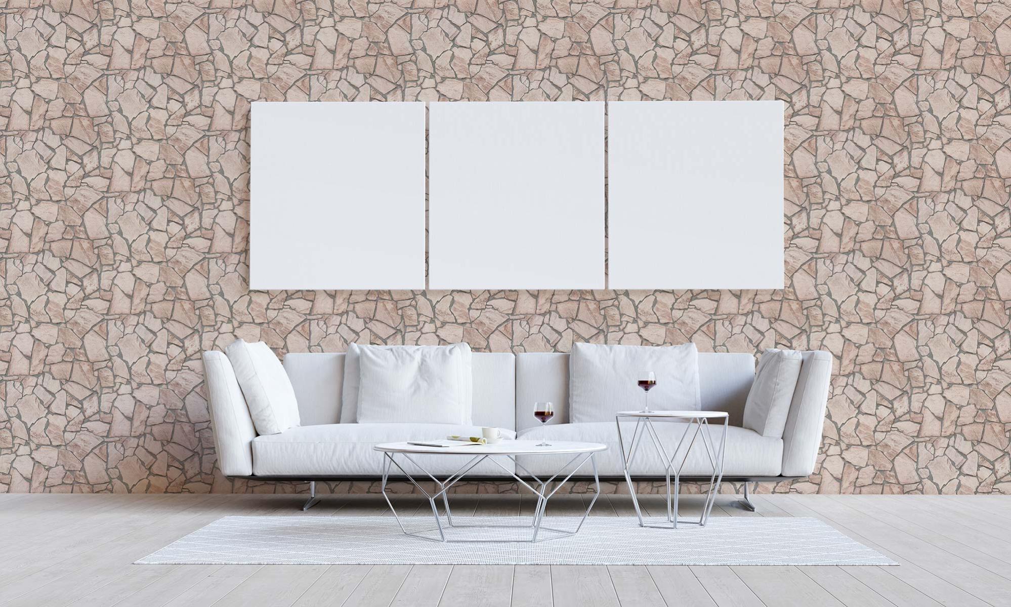 Papier peint Pierre Eliano M1-No.3693 | Papier peint intissé | Beige