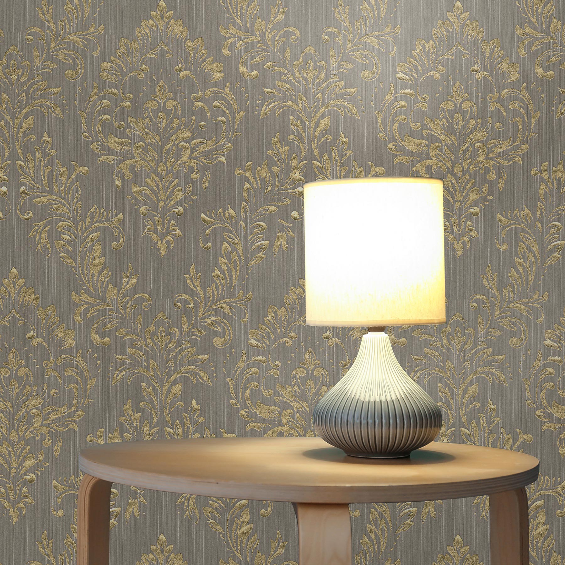 Papel pintado barroco giulia m1-no.2177 | papel pintado no tejido | dorado | beige | ornamental | clásico | papel pintado barroco