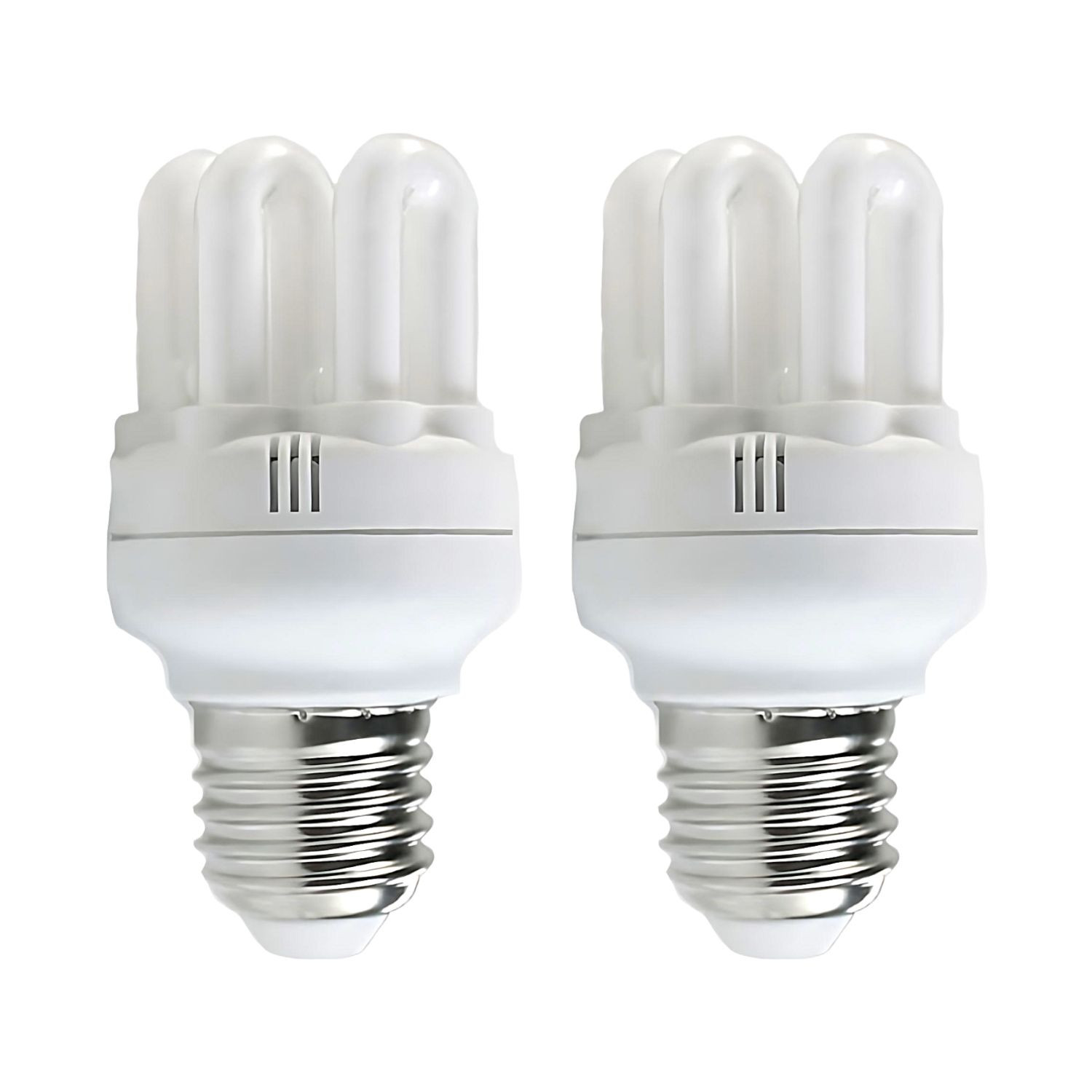 Pack de 2 Ampoules CFL Basse Consommation Mini 6U E27 11W 605lm 2700K