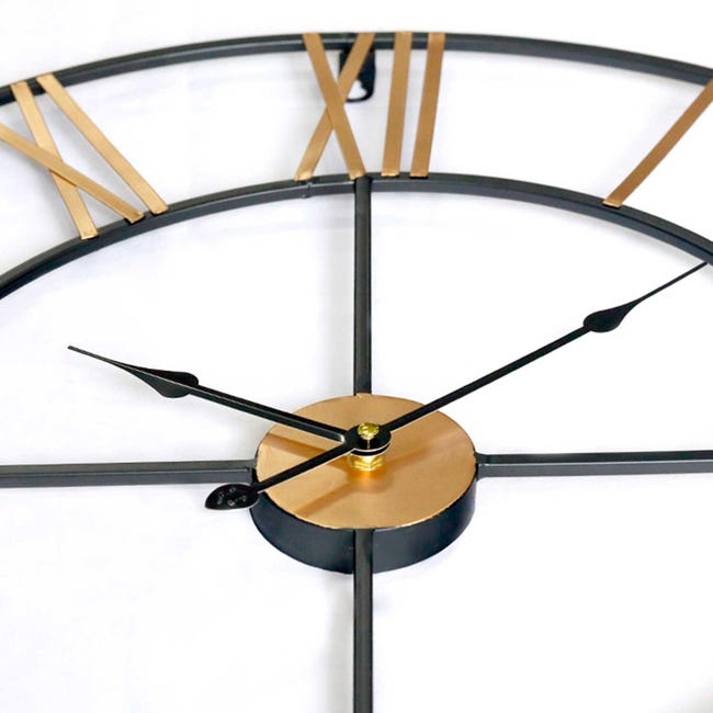 Reloj de Pared Vintage Negro/Bronce Ø60cm O91