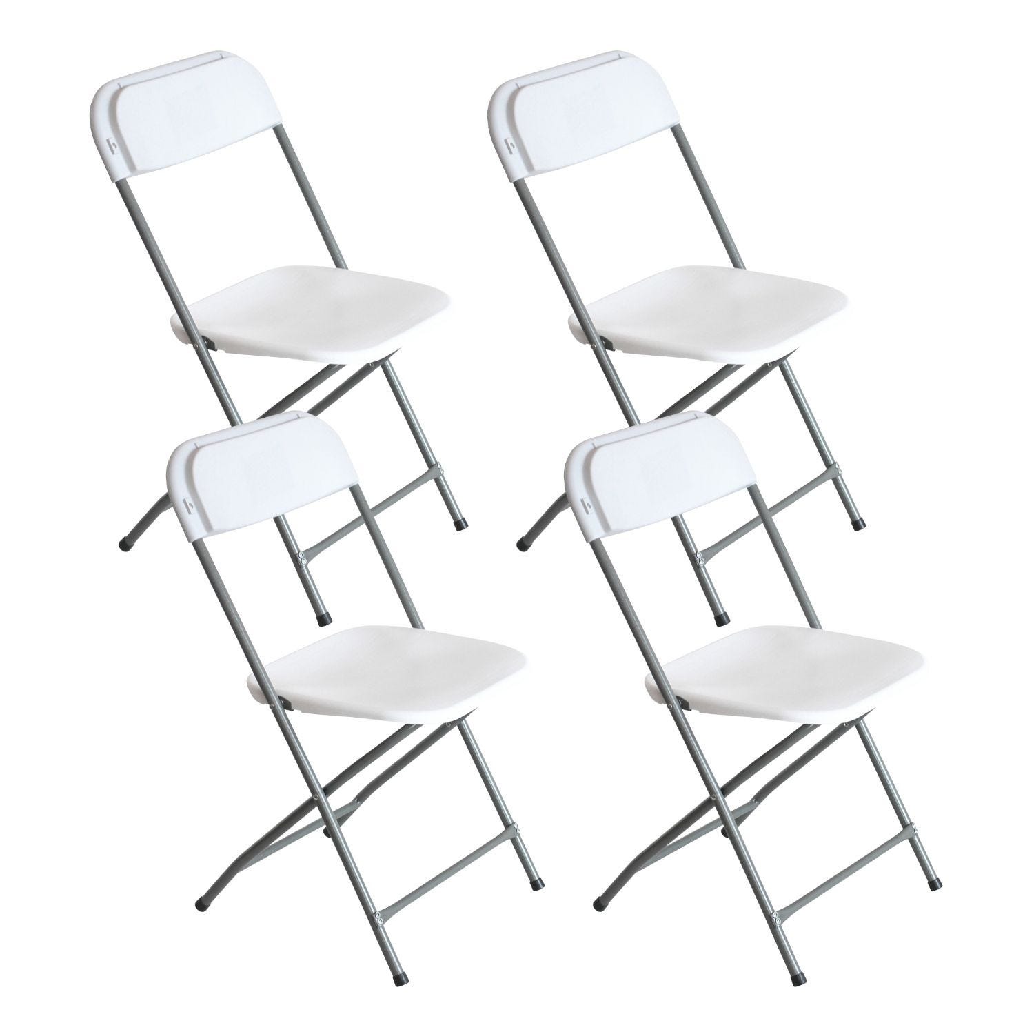 Confezione 4 sedie pieghevoli bianche 49x44,5x80,5 cm 7 case