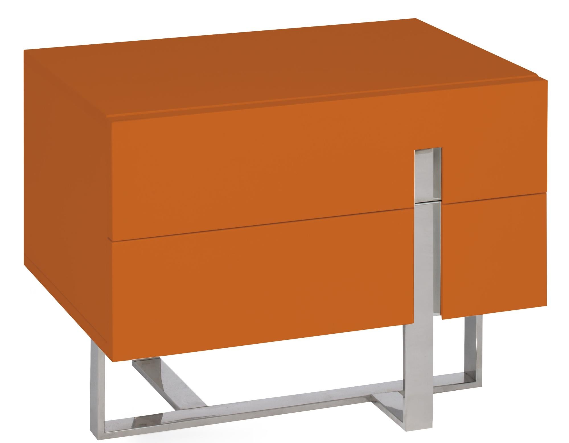 SKM Table de chevet Orange 35x35x51 cm Acier