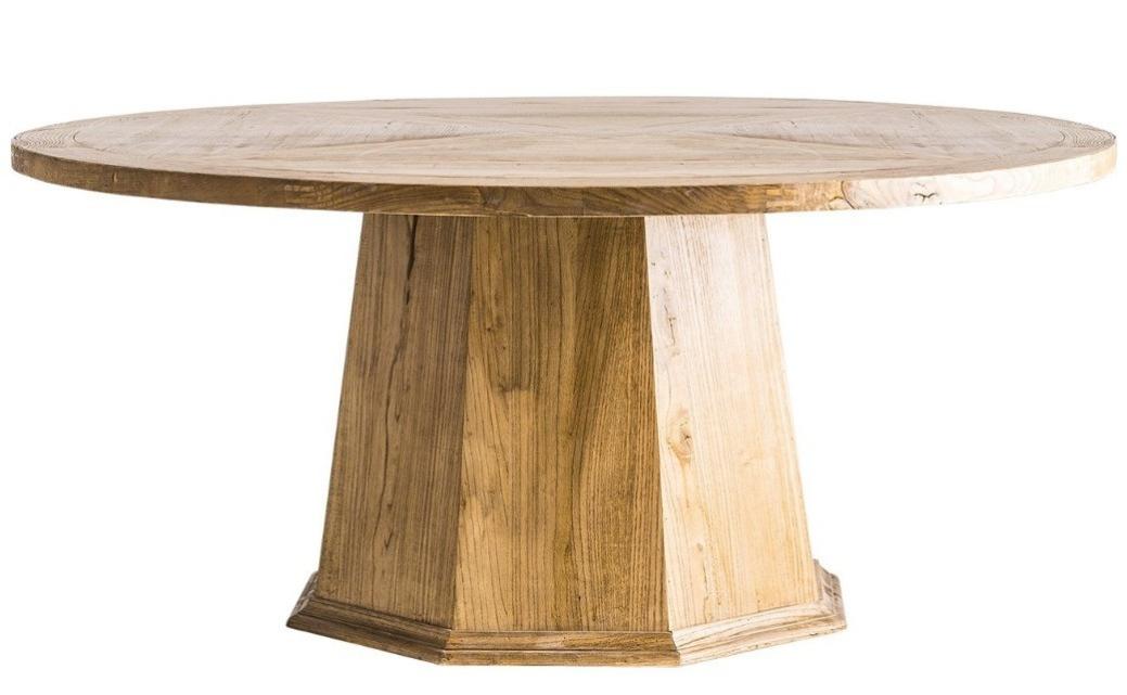 Table à manger ronde d'orme massif clair Boreo 180 cm | Leroy Merlin