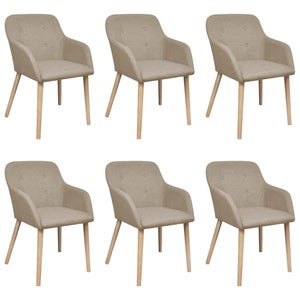 Chaises en tissu beige et en chêne huilé massif (lot de 2) - GOVER