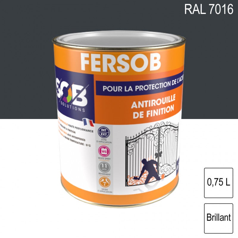 Peinture professionnelle Antirouille Fersob RAL 7016 Gris anthracite ...