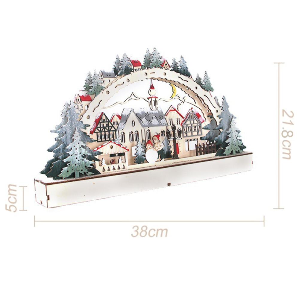 Decoração de vila de natal iluminada por led, vila de casa de natal, decoração de feriado de led, vila de neve, baterias não incluídas - 7