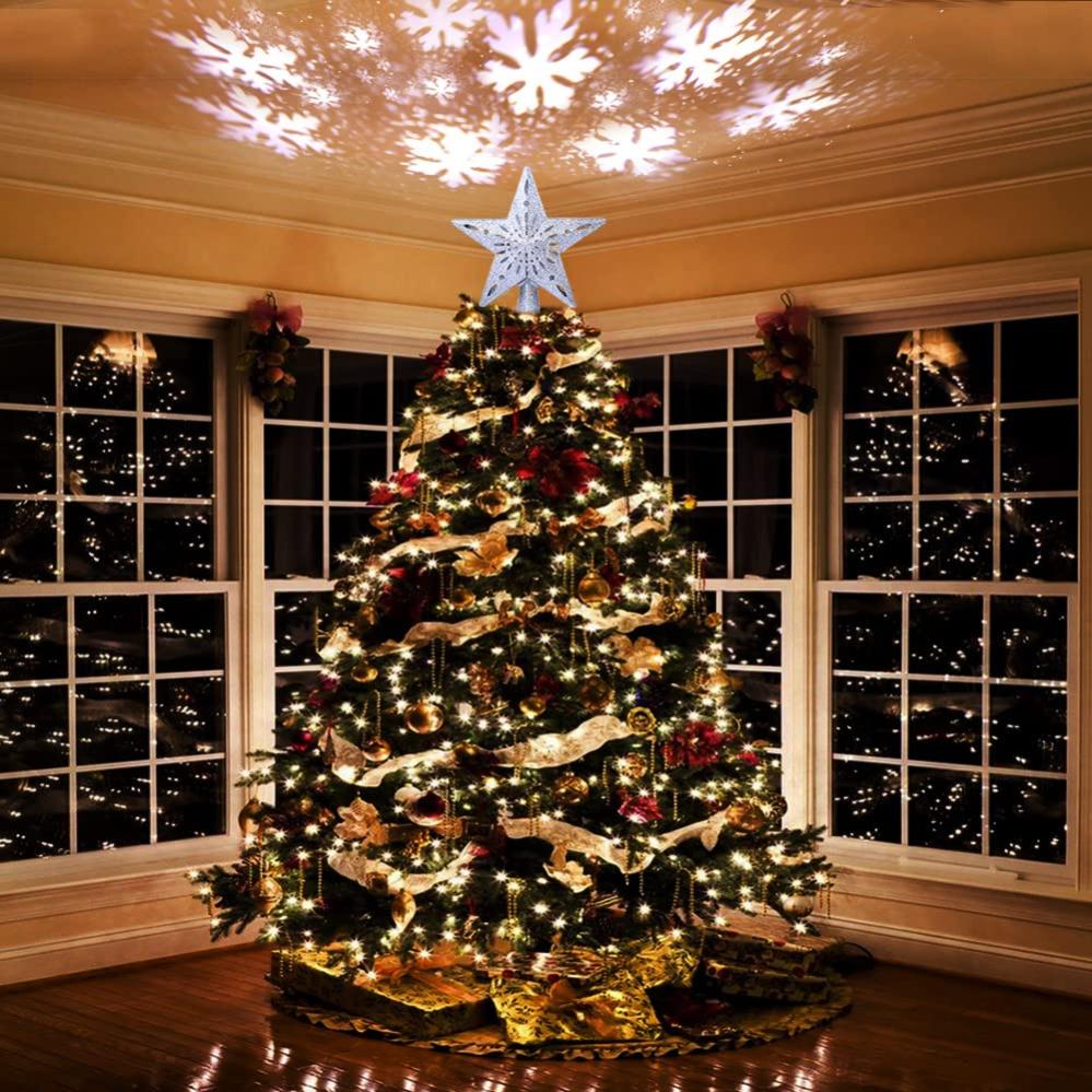 Puntale Per Albero Di Natale Con Proiettore 3D E Stella Rotante Decorazione Rotante Per Albero Di Natale Con Luci A Led Per Interni Ed Esterni Ideale Per Decorazioni Natalizie E 90987949