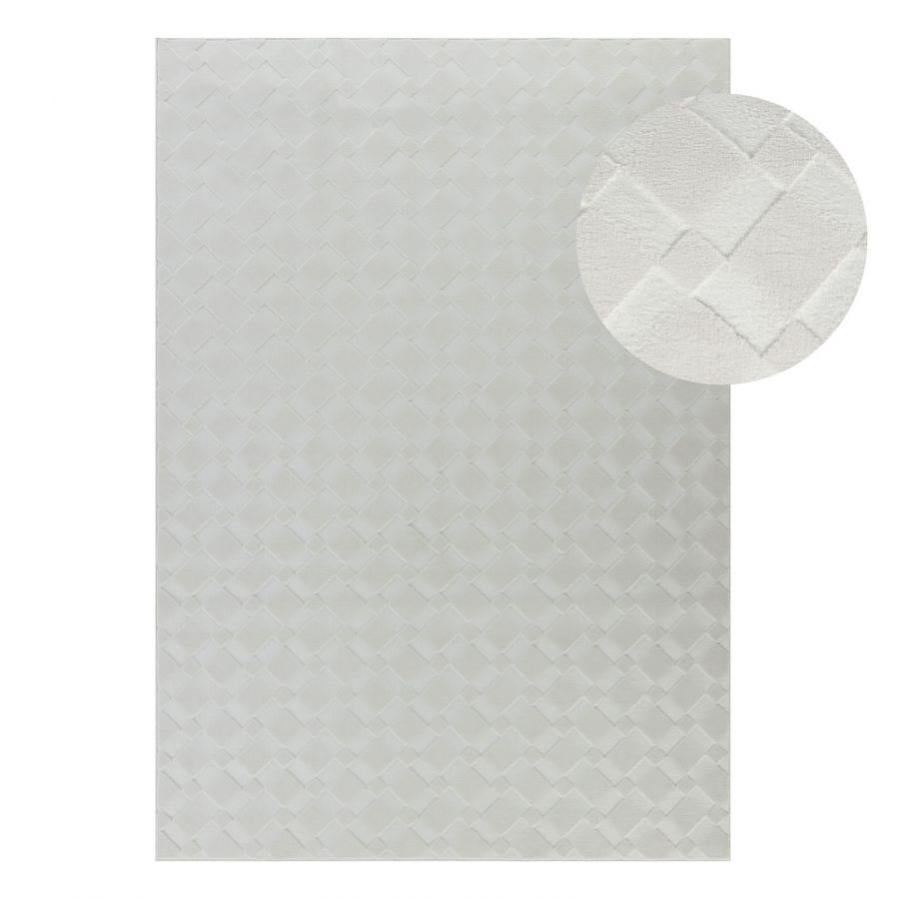 Nappe Ronde En Jacquard À Carreaux Crème 160 Cm[m9723